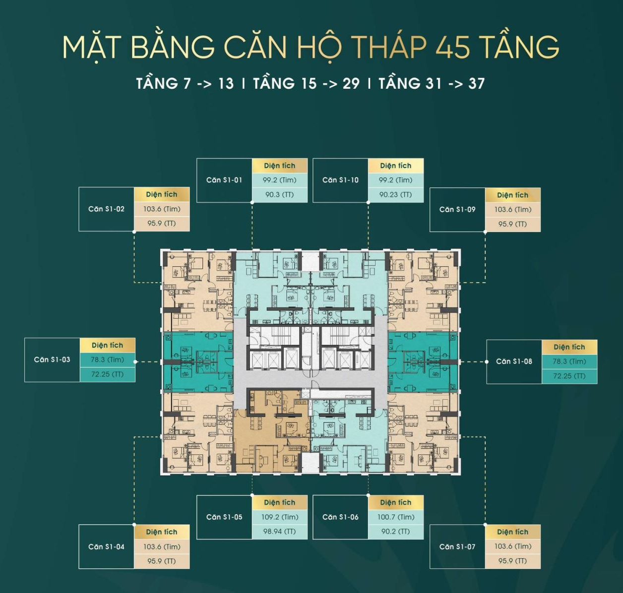 Mặt Bằng Tòa 45 Tầng Dự Án Grand Sunlake Văn Quán Hà Đông